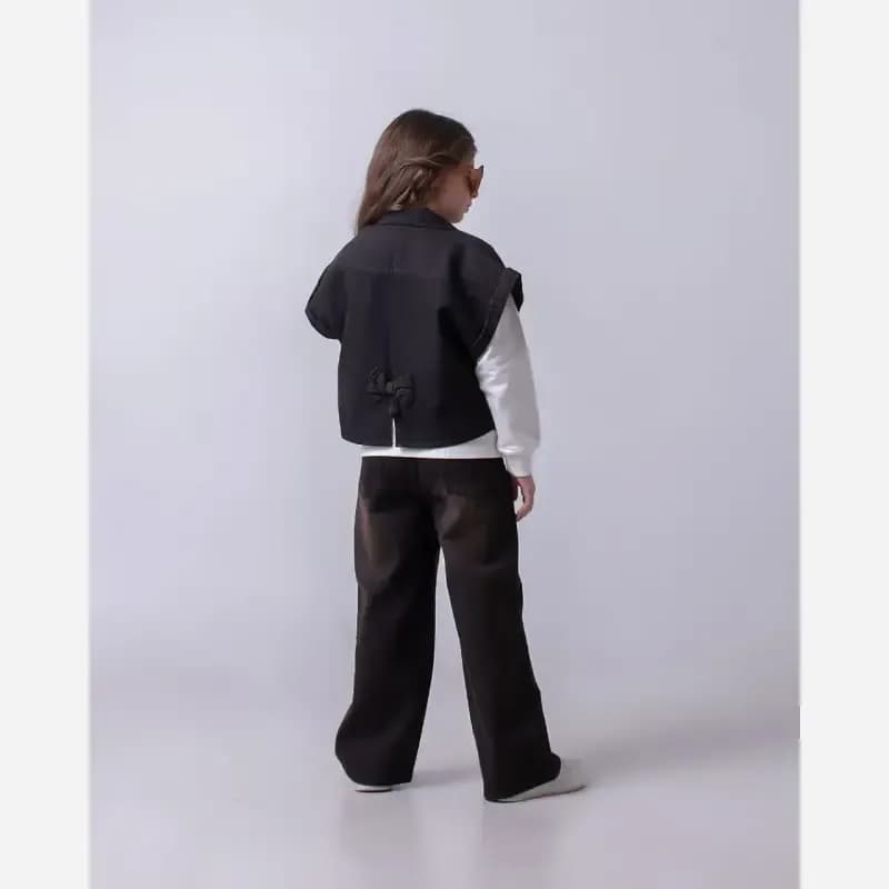ست سه تیکه ژیله و شلوار جین دخترانه بلوز پنبه دورس — تصویر ۱۰