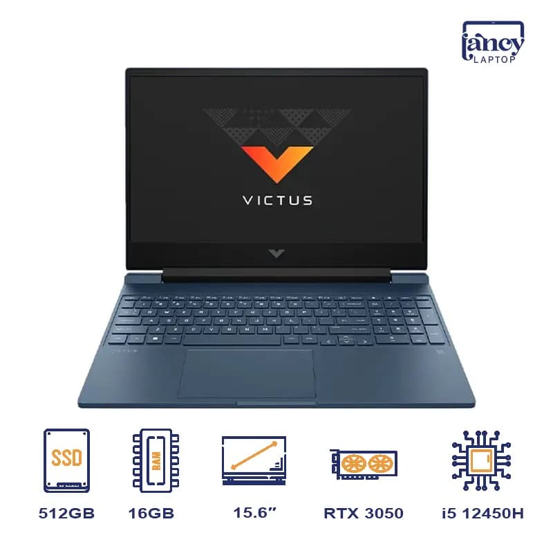 لپ تاپ استوک 15.6 اینچی اچ پی Victus 15 Core i5-12450H 16GB 512GB SSD RTX 3050 4GB FHD IPS 144Hz