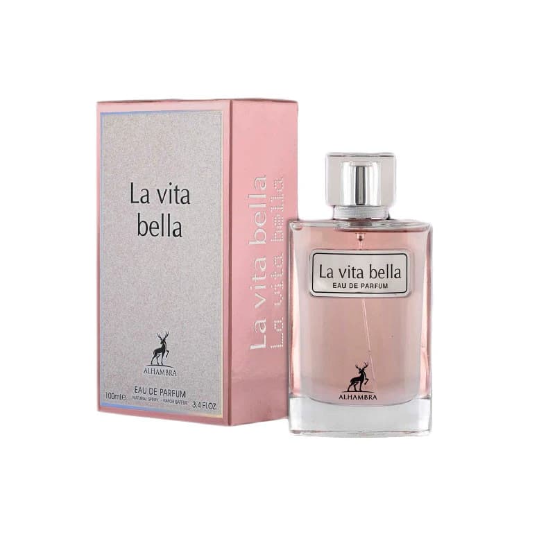 ادکلن زنانه الحمبرا مدل لا ویتا بلا مشابه رایحه لانکوم لوی است La vita bella