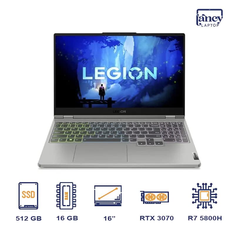 لپ تاپ اپن باکس 16 اینچی لنوو مدل Legion 5 Pro R7-5800H 16GB-DDR4 512GB-SSD RTX3070-8GB QHD-165Hz