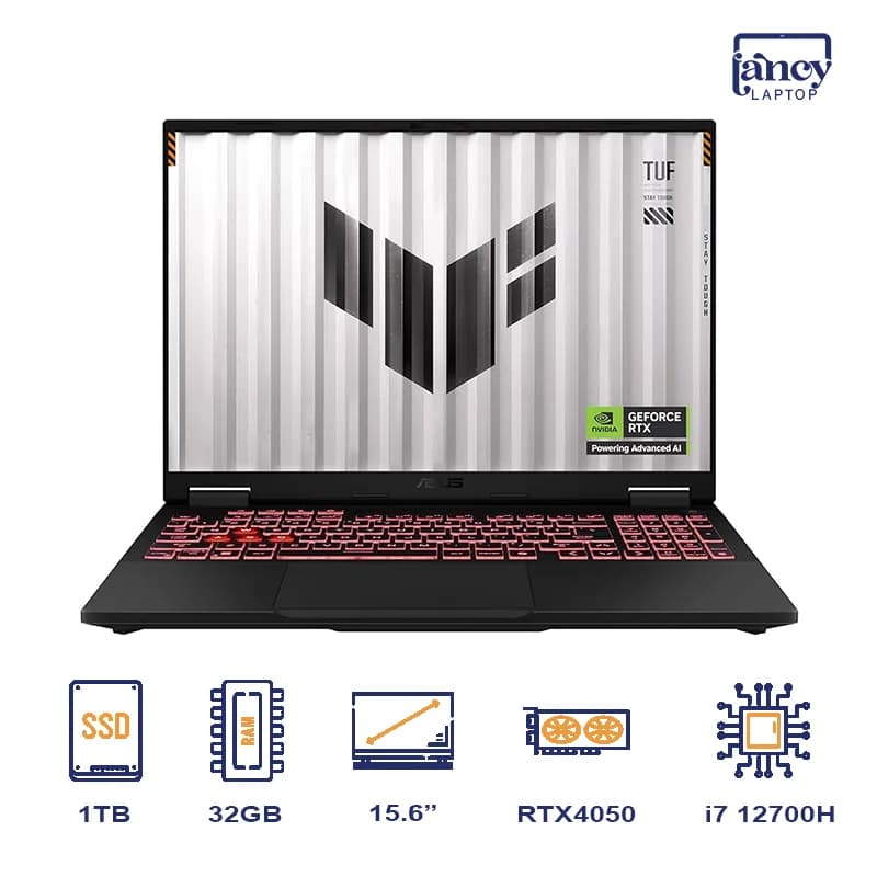 لپ تاپ اپن باکس 15.6 اینچی ایسوس مدل TUF Gaming FX507ZU i7-12700H 32GB-DDR4 1TB-SSD RTX4050-6GB FHD-144Hz