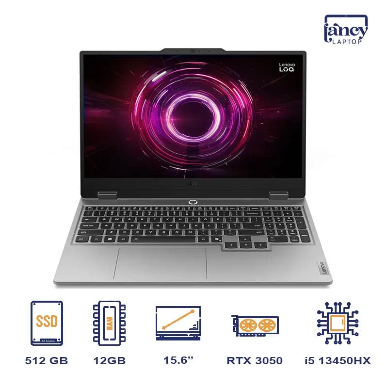 لپ تاپ اپن باکس 15.6 اینچی لنوو مدل loq 15 2024 i5-13450HX 12GB 512GB-SSD RTX3050-6GB FHD IPS-144Hz