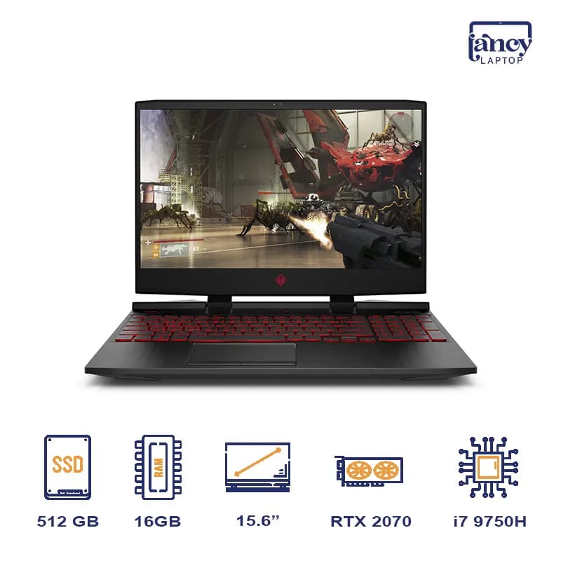 لپ تاپ استوک 15.6 اینچی اچ‌پی مدل OMEN 15 i7-9750H 16GB-DDR4 512GB-SSD RTX2070-8GB FHD-240Hz