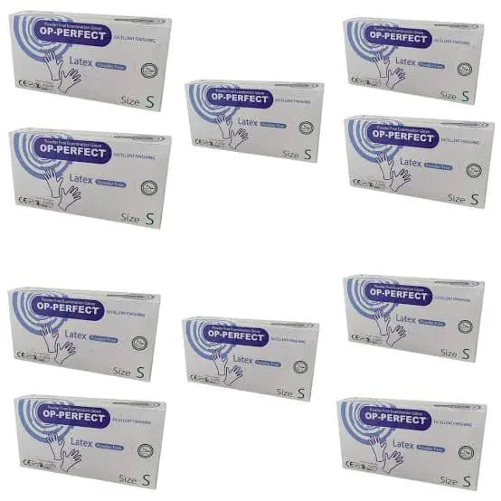 دستكش لاتكس اپی پرفکت سایز اسمال 10 بسته 100 عددی (کارتن)