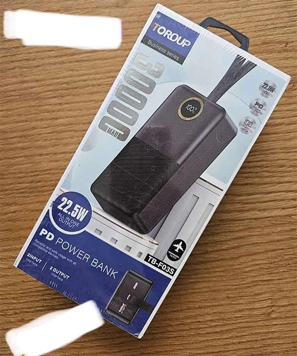 پاوربانک toroup30000 فست شارژ 22.5 وات pd — تصویر ۳