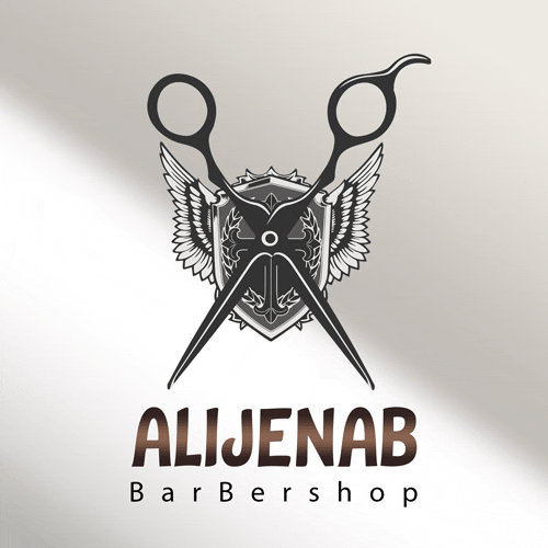 طرح لایه باز لوگو آرایشگاه مردانه