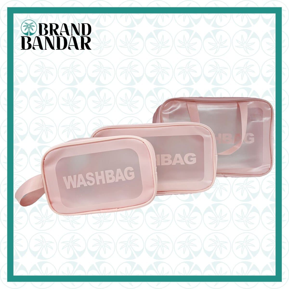 کیف (واش بگ) ۳ تیکه صورتی Pink Wash 3 bag