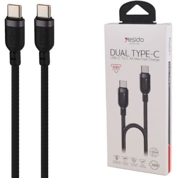کابل USB-C یسیدو مدل CA190 طول 1.2 متر — تصویر ۲