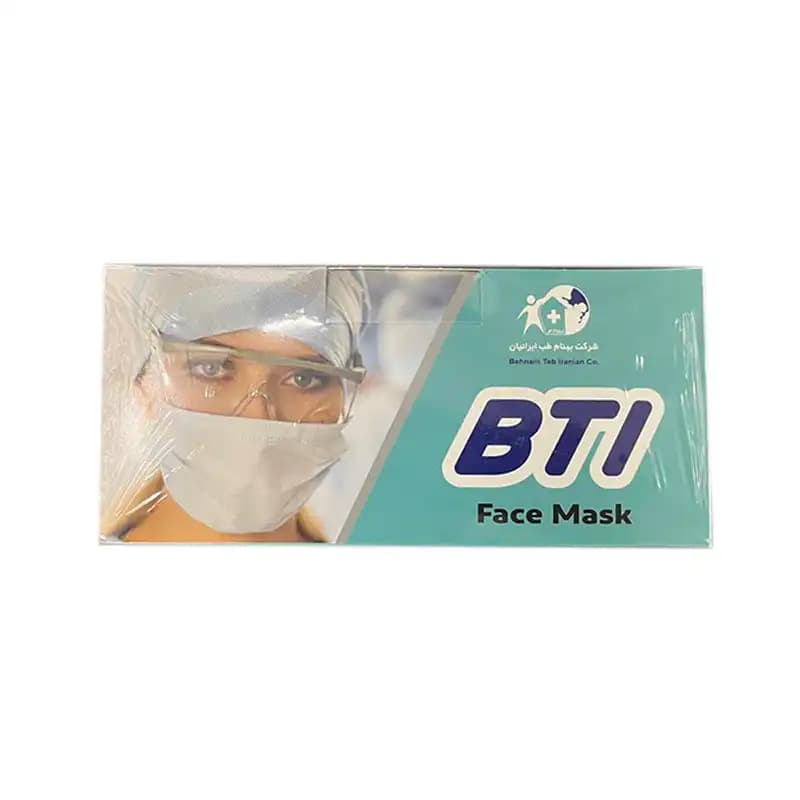 ماسک سه لایه برند BTI بسته 100 عددی