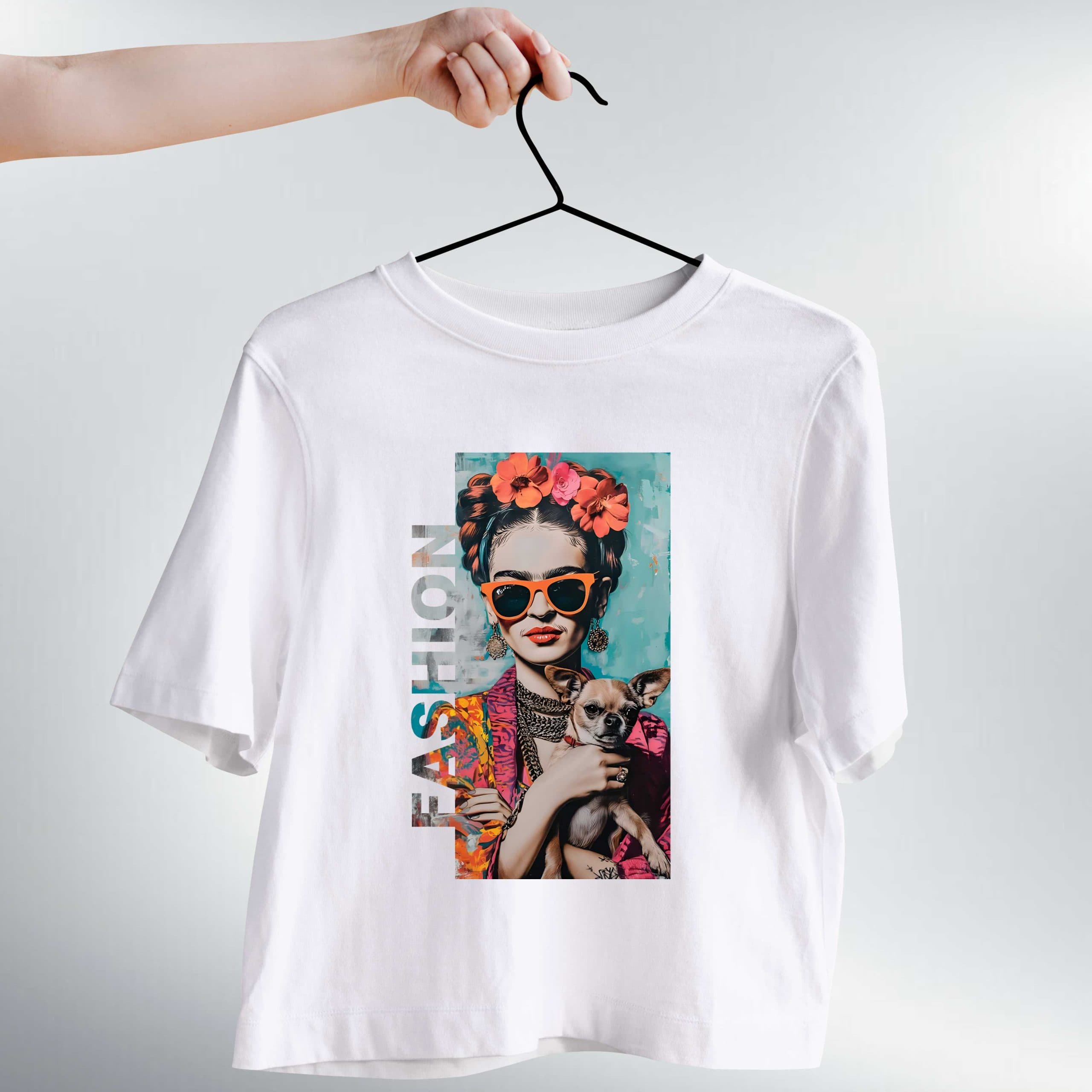 تیشرت کراپ فریدا کالو FASHION