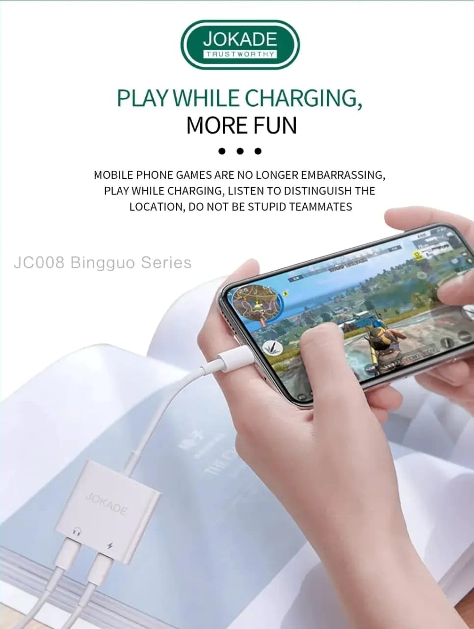 مبدل صوتی چهار کاره Type-C برند JOKADE مدل JC008 — تصویر ۴