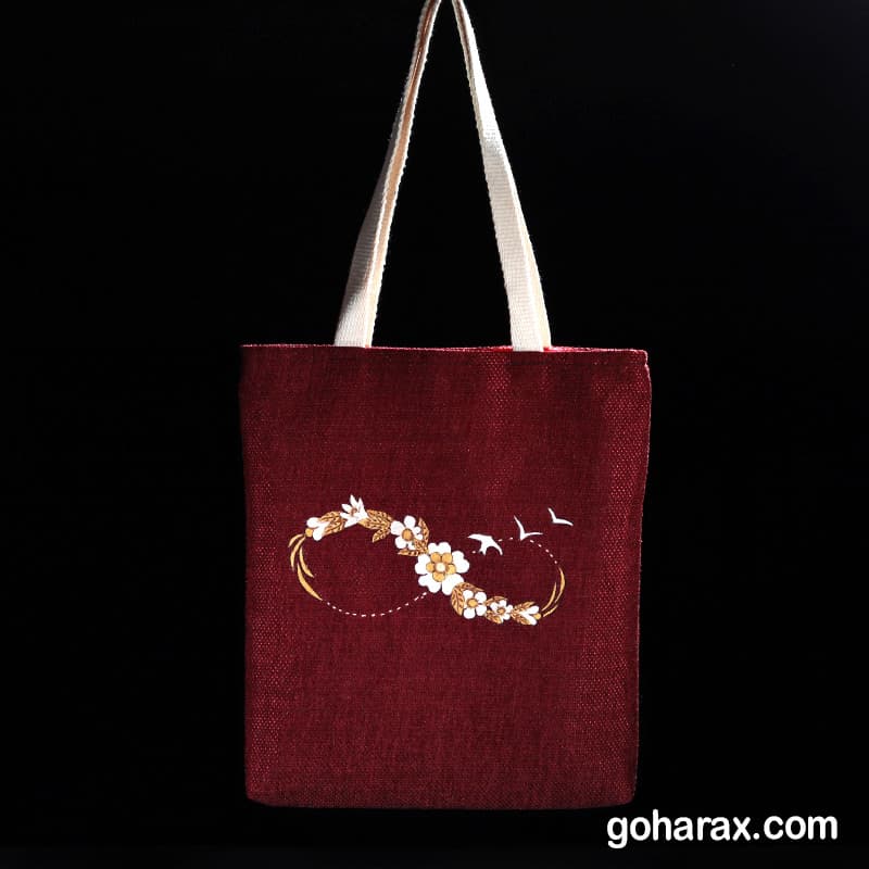 توت بگ پارچه ای مخمل آستر دار طرح Infinite Nature
