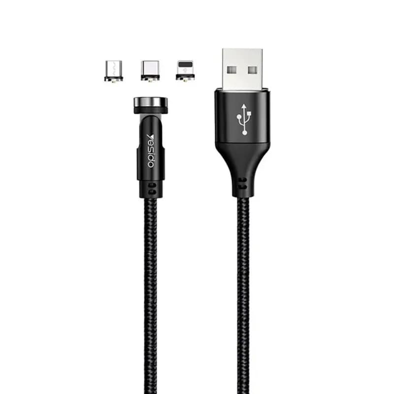 کابل تبدیل مغناطیسی USB به microUSB / USB-C / لایتنینگ یسیدو مدل CA68