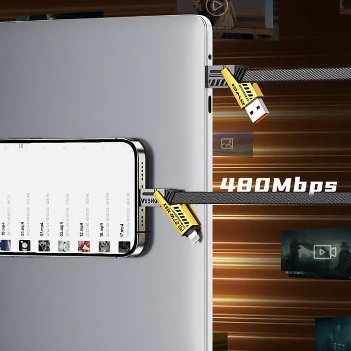 کابل شارژ AWEI CL-226 چهار کاره USB-C – لایتنینگ — تصویر ۴