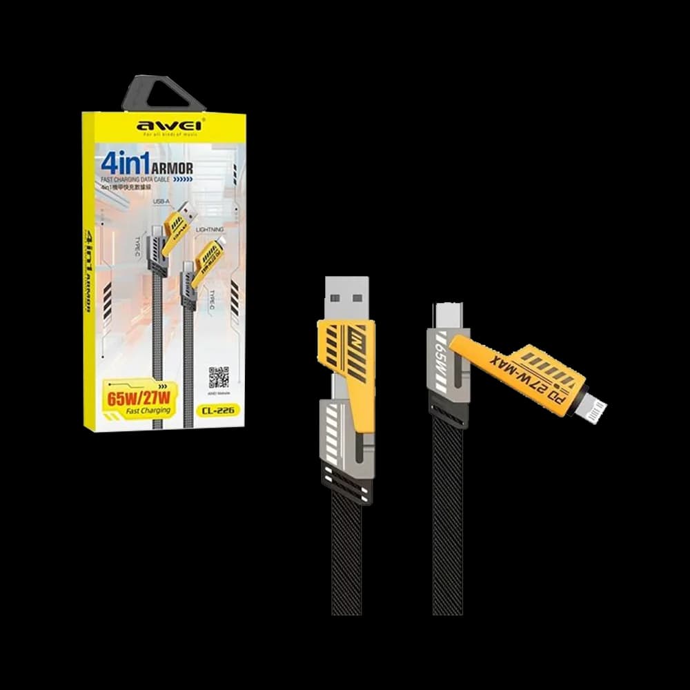 کابل شارژ AWEI CL-226 چهار کاره USB-C – لایتنینگ — تصویر ۵