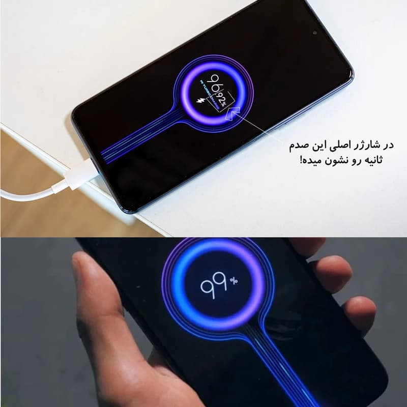 شارژر دیواری 33 وات همراه با کابل تایپ سی — تصویر ۳
