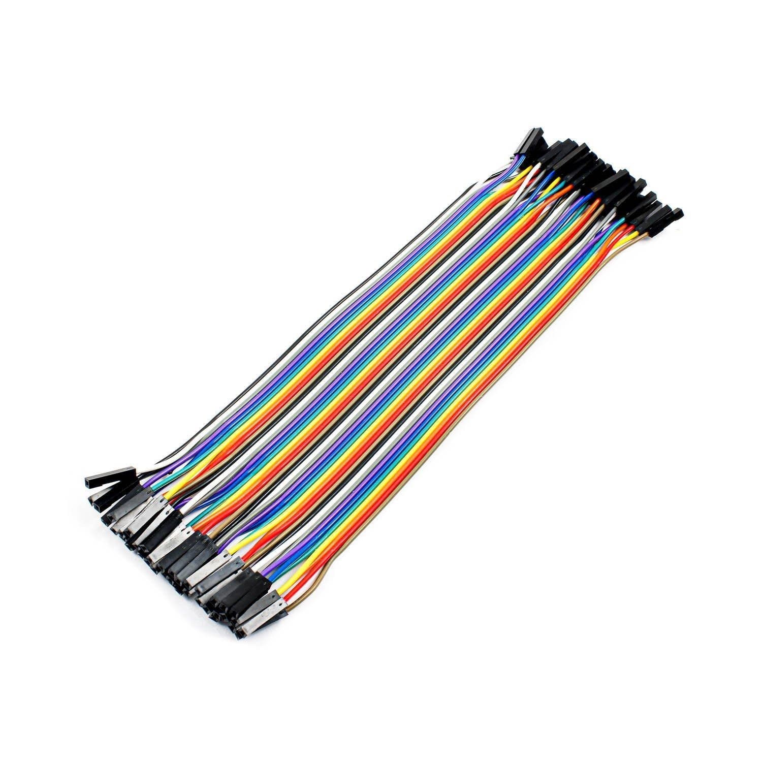 کابل فلت سیم جامپر 40 رشته رنگی مادگی به مادگی | flat cable female to female(10cm)