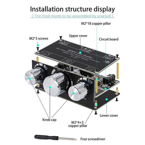 ماژول پری آمپلی فایر با بلوتوث XY-BDT-B PREAMPLIFIER سه ولومه — تصویر ۳