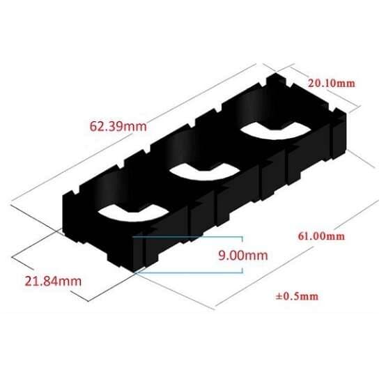 براکت پلاستیکی 1X3 نگهدارنده باتری های لیتیوم یون 18650 — تصویر ۶