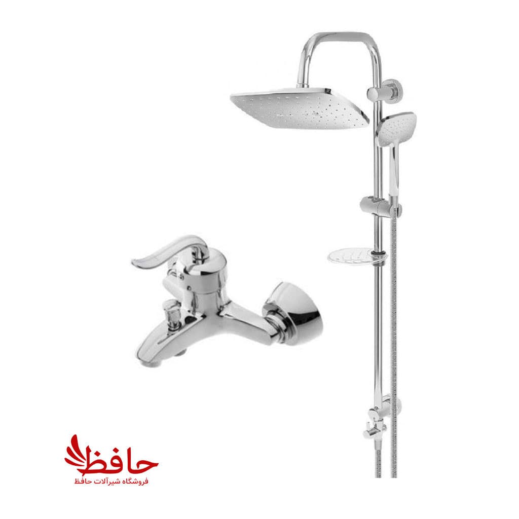 مجموعه 2 عددی شیر حمام و علم دوش دوکاره رسوبگیر مدل قاجاری