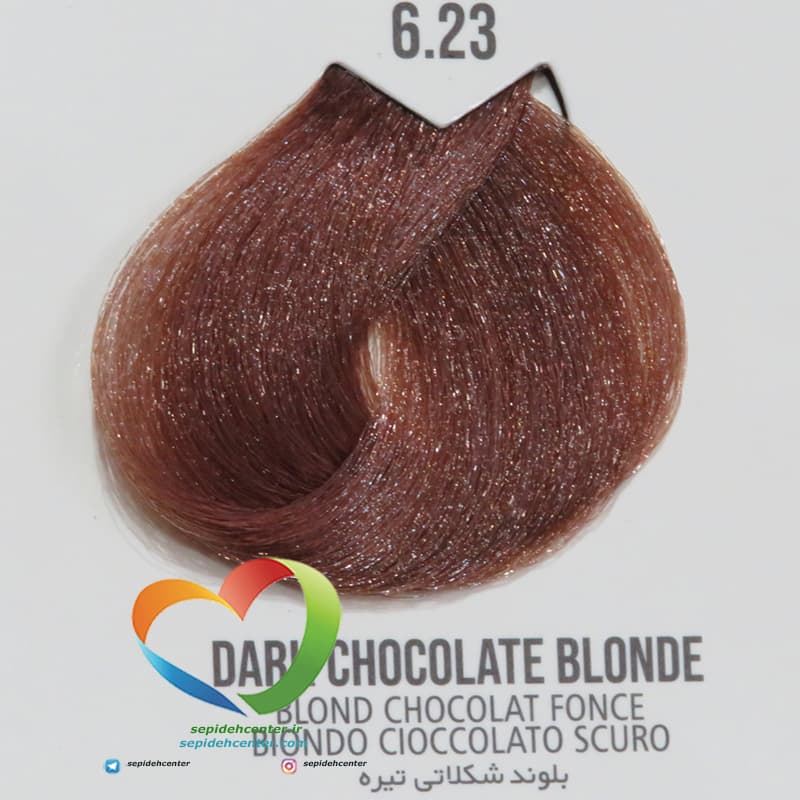 رنگ موی بدون آمونیاک ماکادمیا شماره 6.23 بلوند شکلاتی تیره Hair Color MACADAMIA Dark Chocolate Blonde