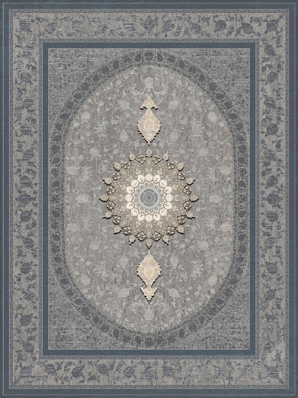 زیر سفره ای مخمل طرح نقش مرکزی سنتی فرمهر کد tbt-f13034