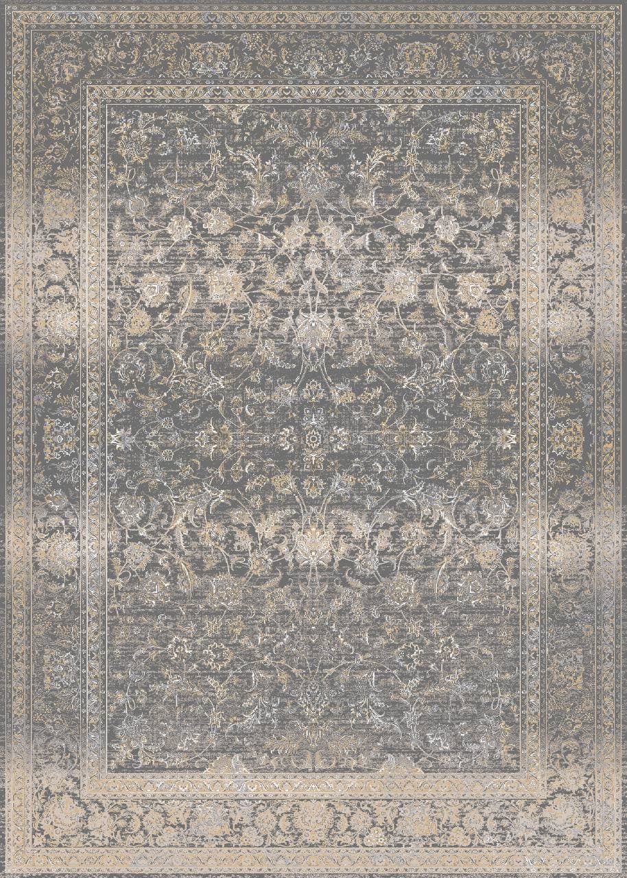زیر سفره ای مخمل طرح افشان سنتی دو لایه خاکستری بژ فرمهر کد tbt-f13033