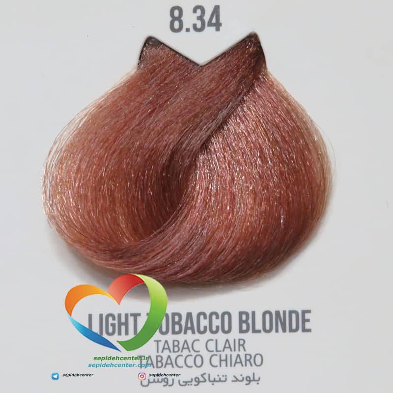 رنگ موی بدون آمونیاک ماکادمیا شماره 8.34 بلوند تنباکویی روشن Hair Color MACADAMIA Light Tobacoo Blonde