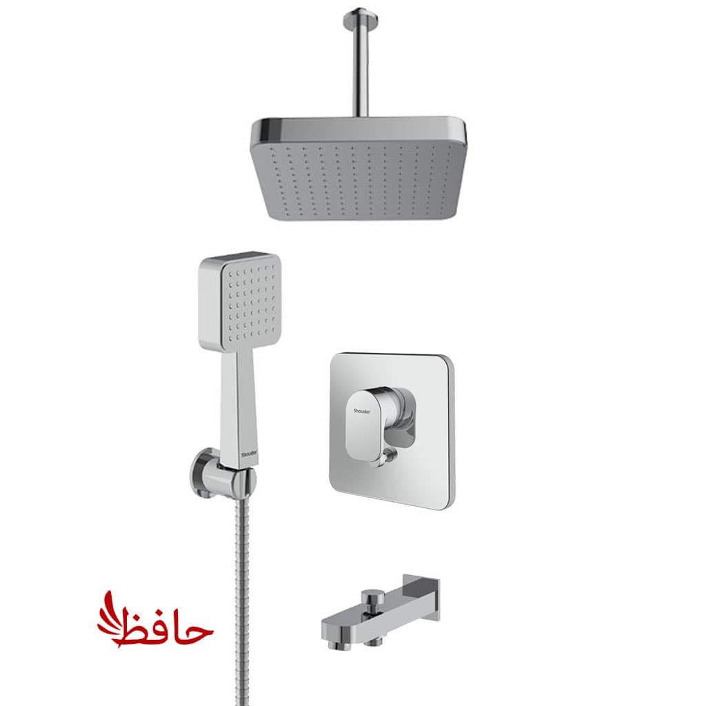 شیر حمام توکار شودر مدل تاین کروم مات تیپ 4