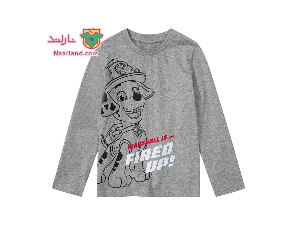 بلوز نخی پولک برگردان Paw Patrol خاکستری طرح سگهای نگهبان