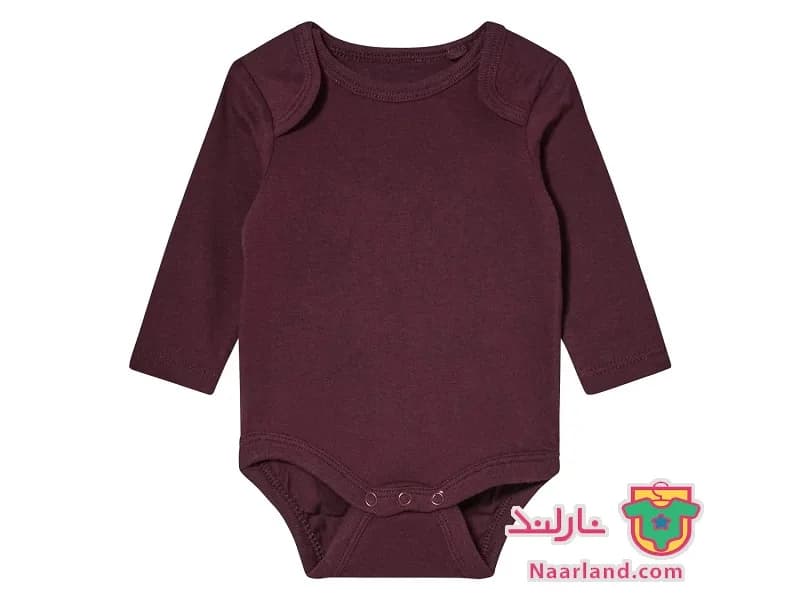 مجموعه ۳ عددی بادی زیر دکمه آستین بلند لوپیلو زرشکی صورتی — تصویر ۵