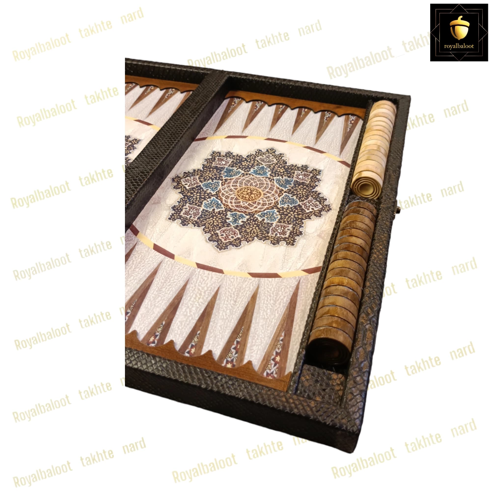 تخته نرد چرمی طرح برف کد 3 — تصویر ۵