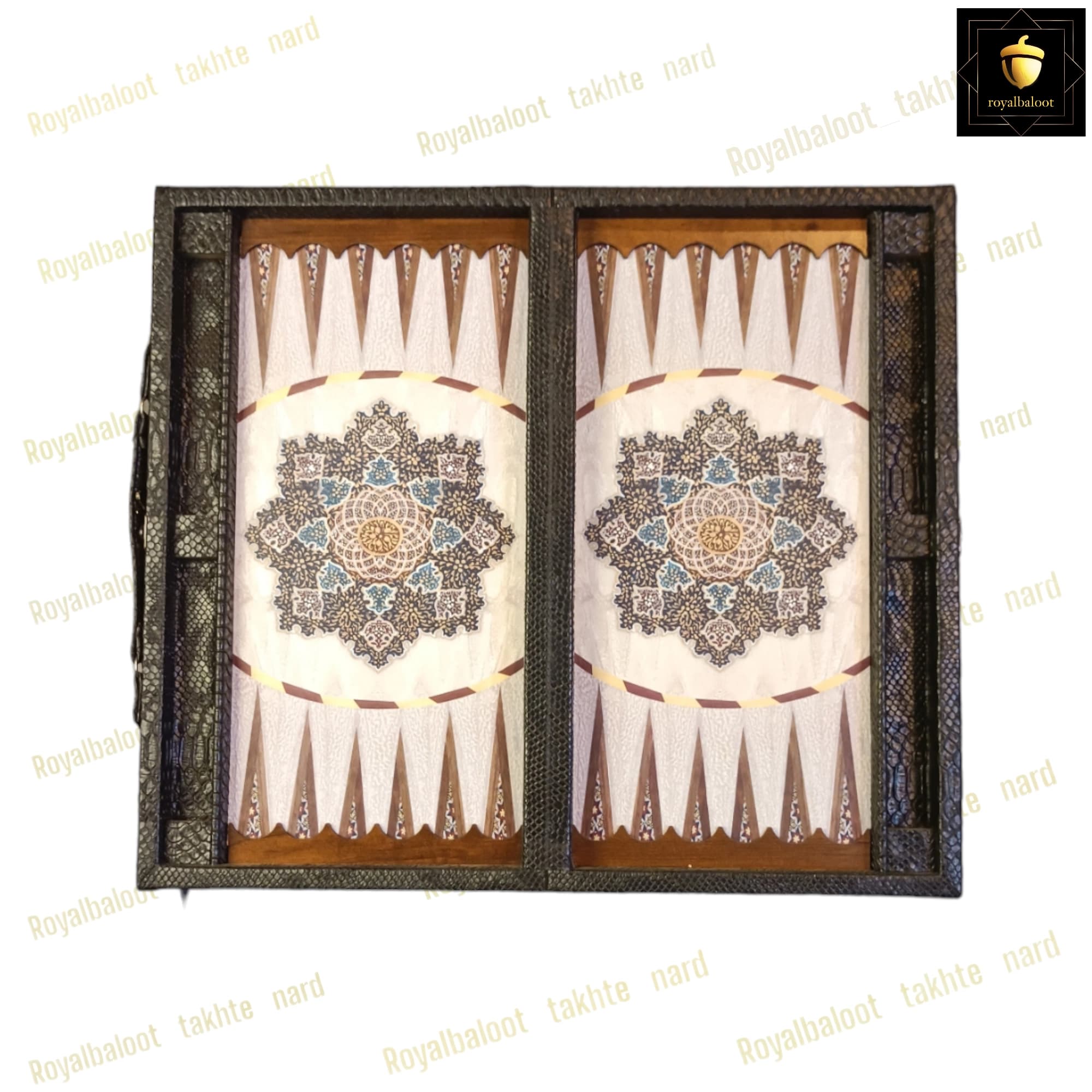 تخته نرد چرمی طرح برف کد 3