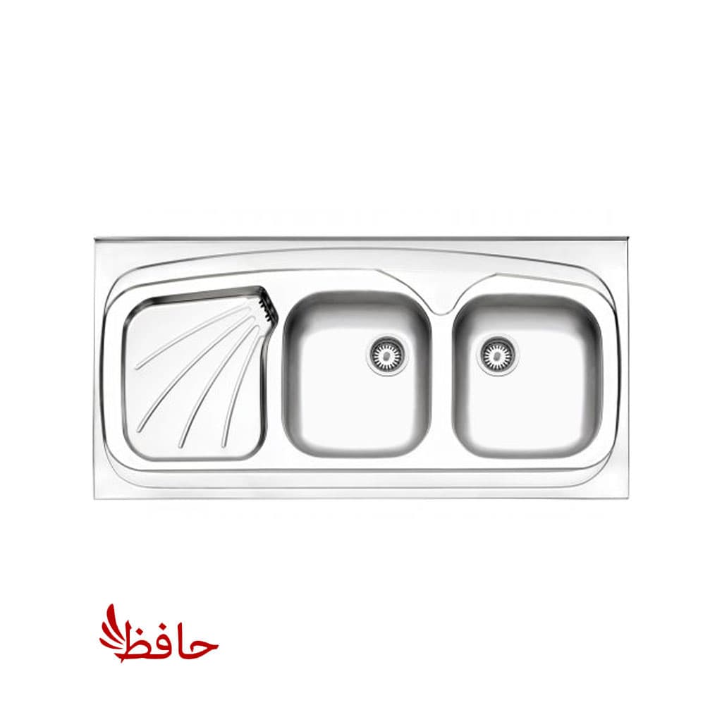 سینک دو لگنه نیمه فانتزی استیل البرز مدل 270 روکار