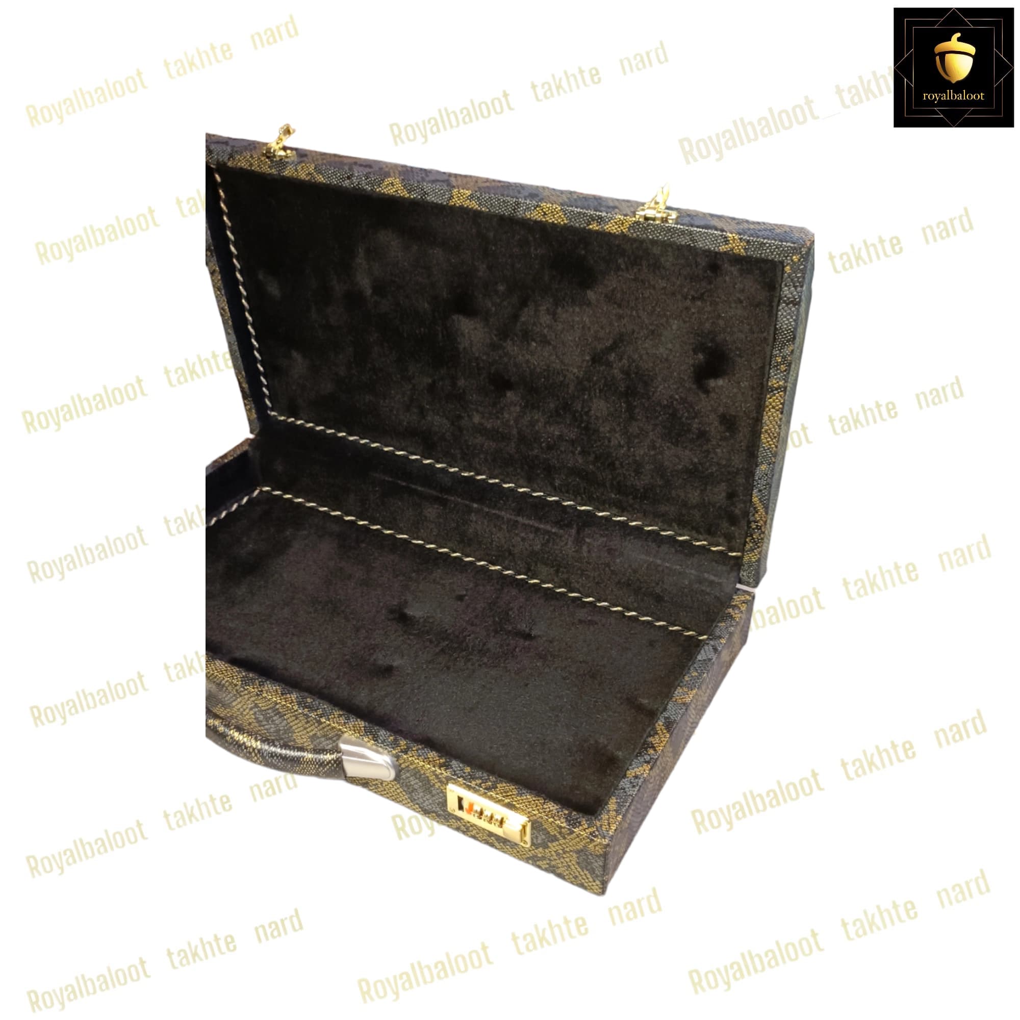 کیف سامسونت تخته نرد خاتم طرح پوست ماری دو رنگ کد 102 — تصویر ۲