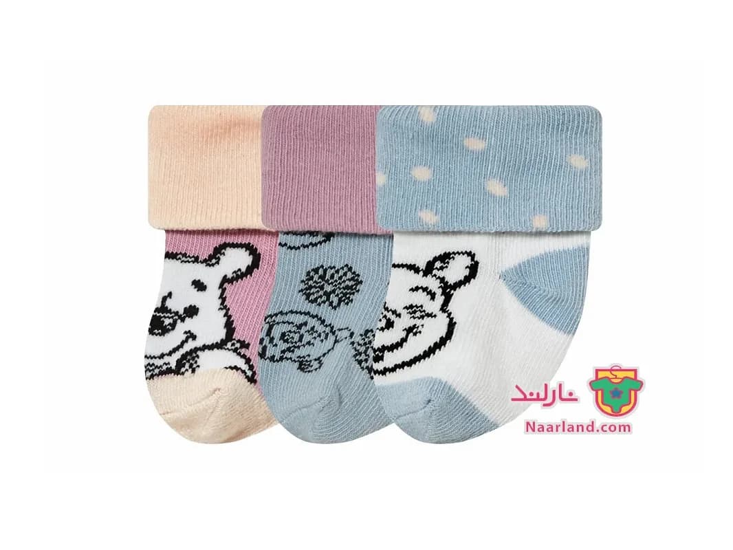 مجموعه 3 جفتی جوراب نخی دخترانه طرح Pooh