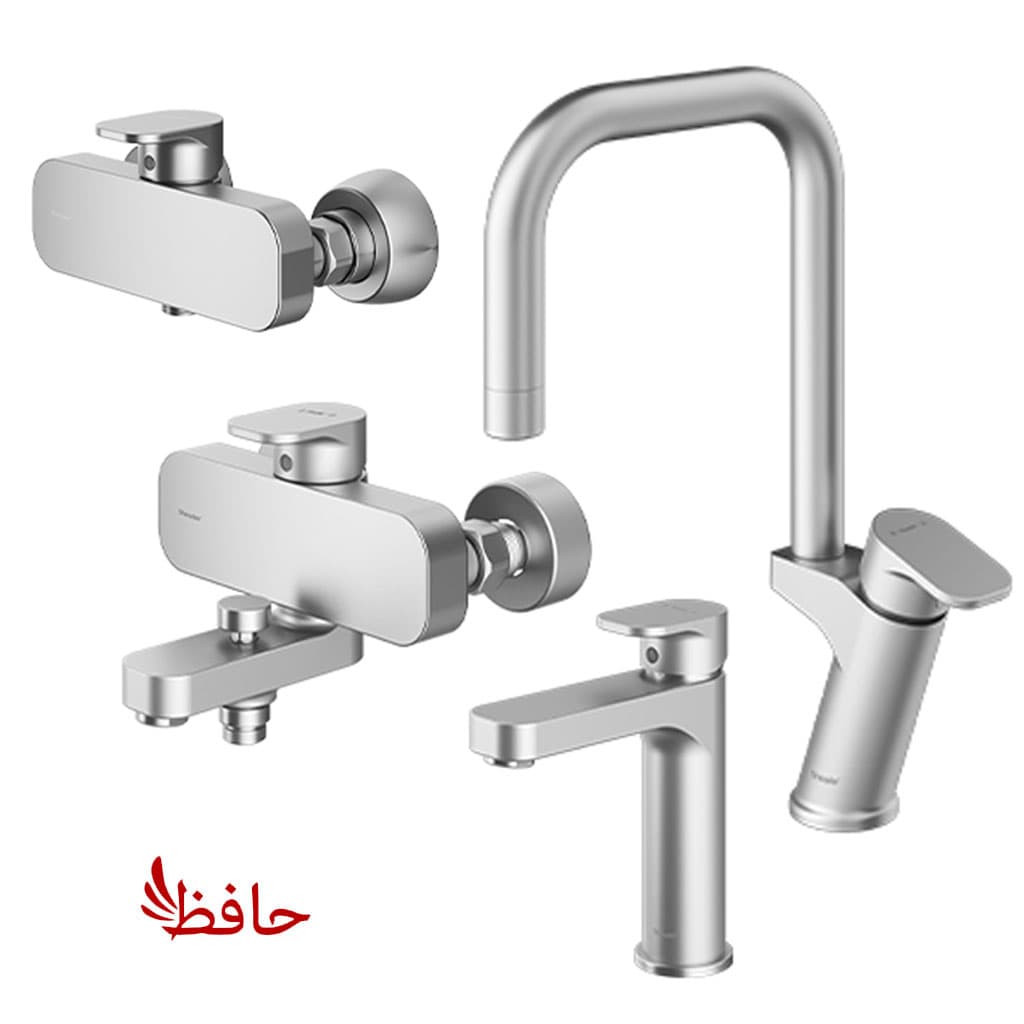 ست شیرالات شودر مدل تاین کروم مات