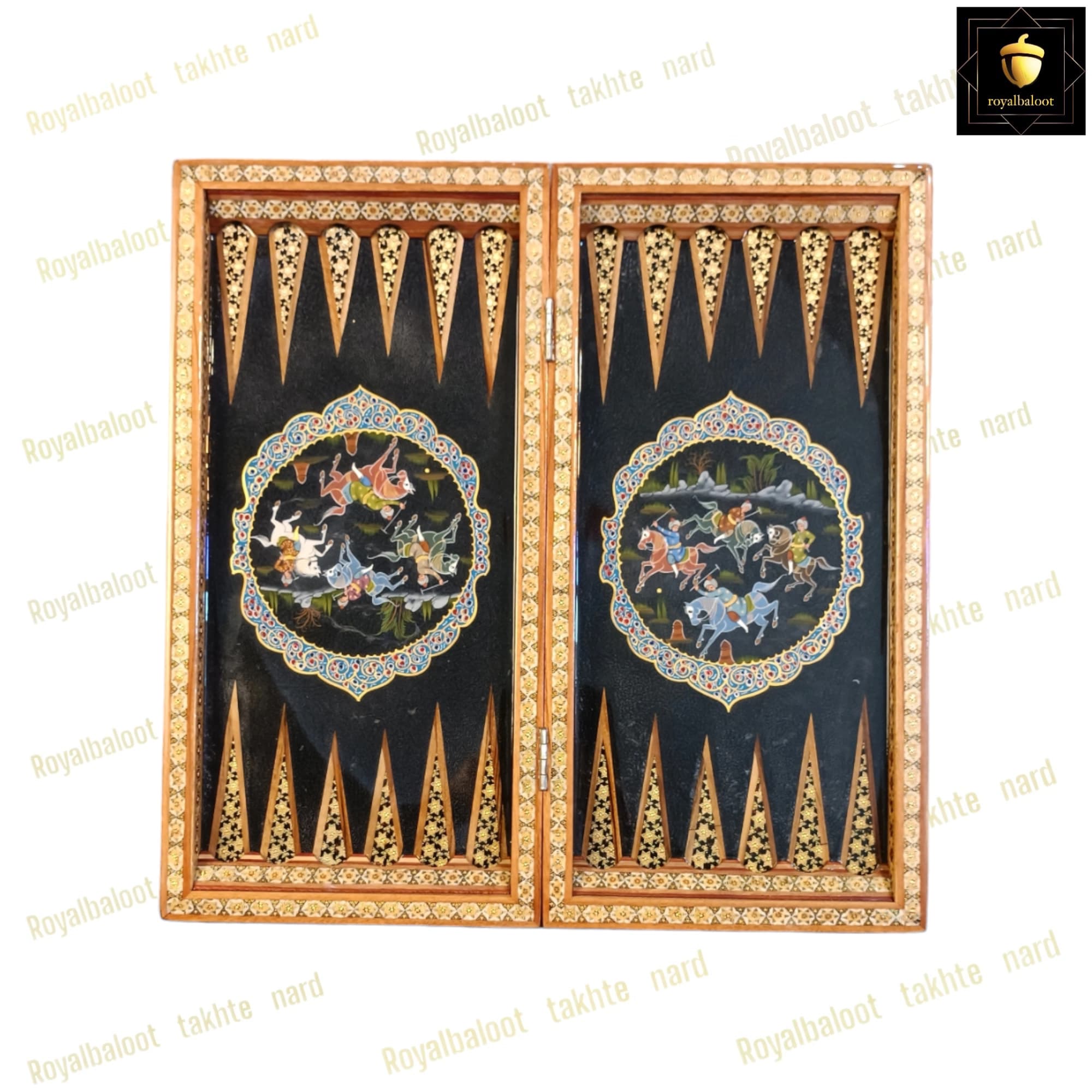 تخته نرد خاتم نقاشی چوگان حاشیه تذهیب کد 36