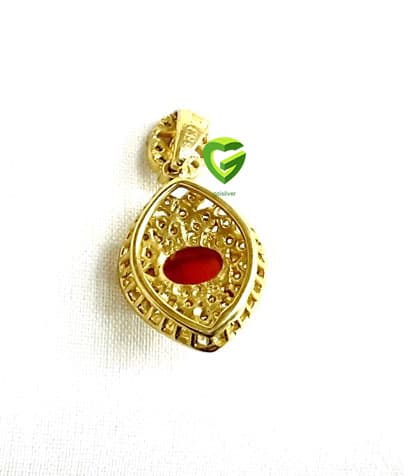 آویز نقره عقیق‌زرد کد1877 — تصویر ۴