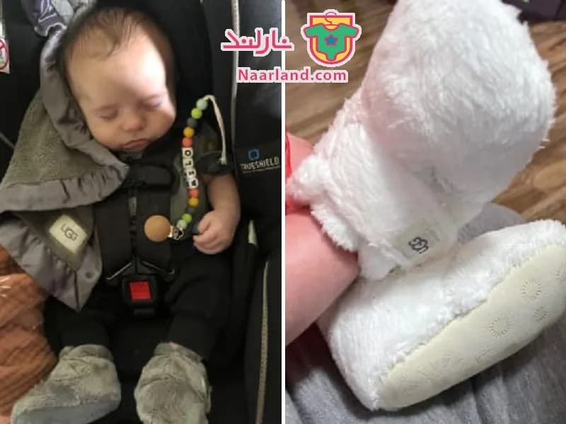 ست پاپوش نوزادی آگ UGG Bixbee استرالیا همراه دستمال آرامش بخش — تصویر ۴
