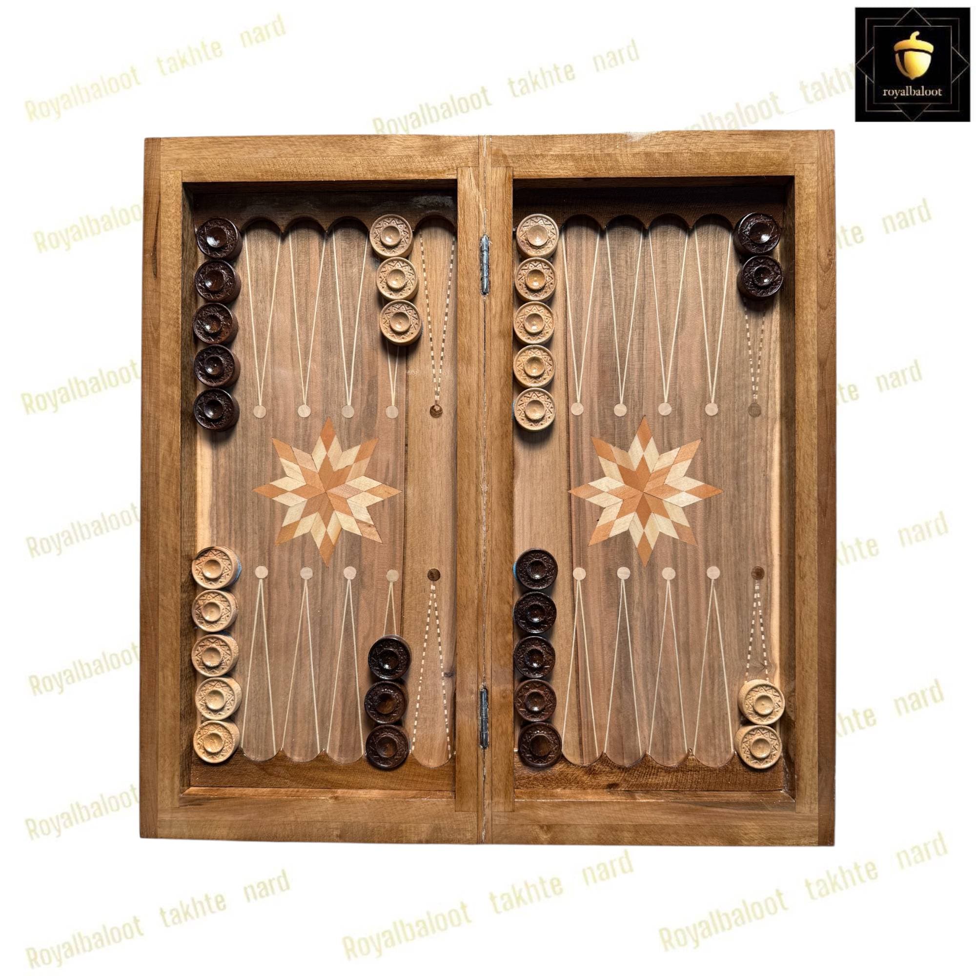 تخته نرد گردو کردستان استاندارد لبه گرد کد 498