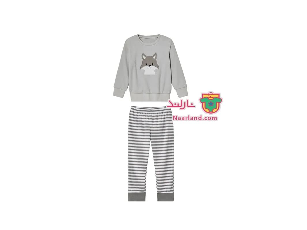 ست بلوز شلوار فوتر ظریف Lupilu آلمان طرح راکون خاکستری