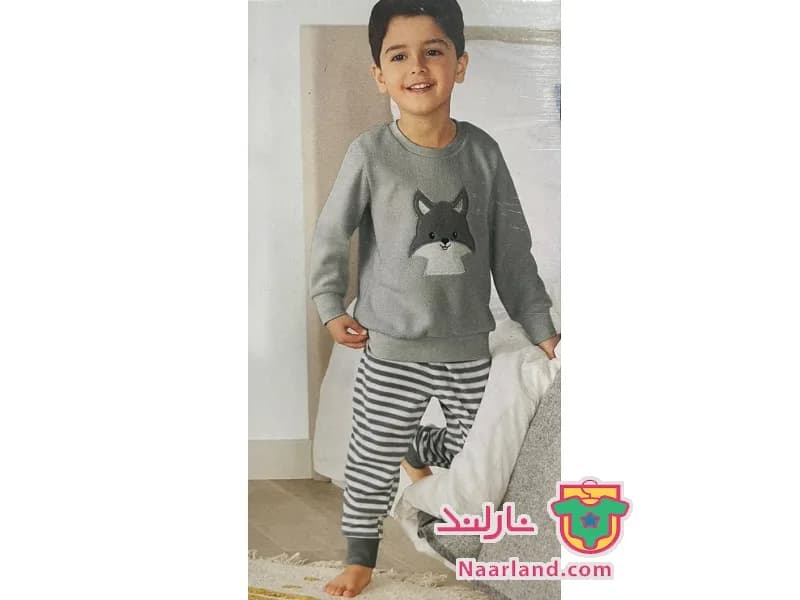 ست بلوز شلوار فوتر ظریف Lupilu آلمان طرح راکون خاکستری — تصویر ۴