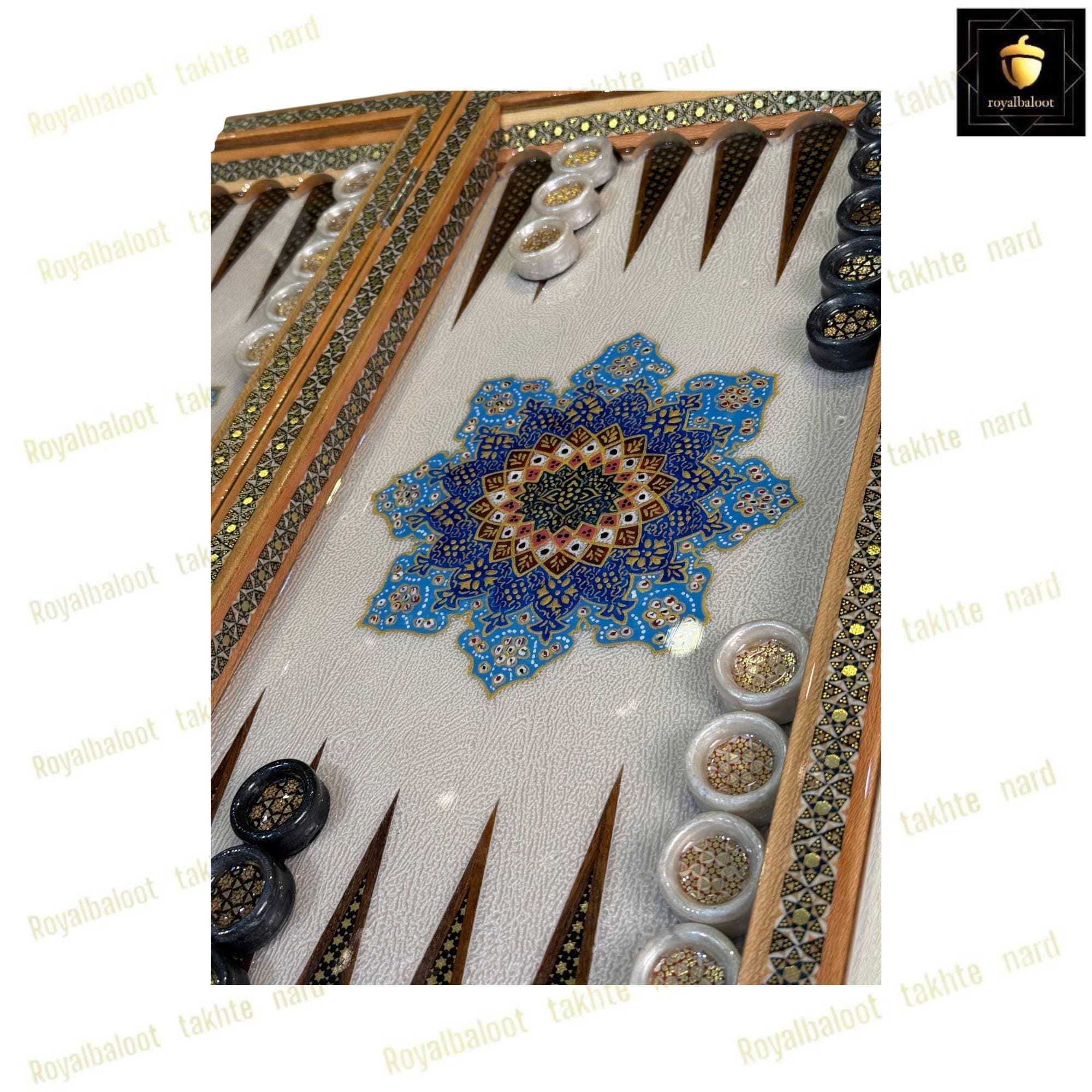 تخته نرد خاتم نقاشی تذهیب لاکچری کد 486 — تصویر ۹