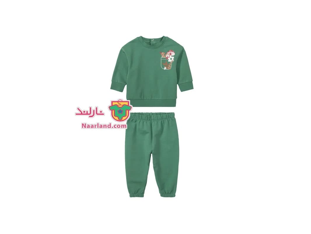 ست بلوز شلوار دورس لوپیلو (Lupilu) سبز طرح سنجاب
