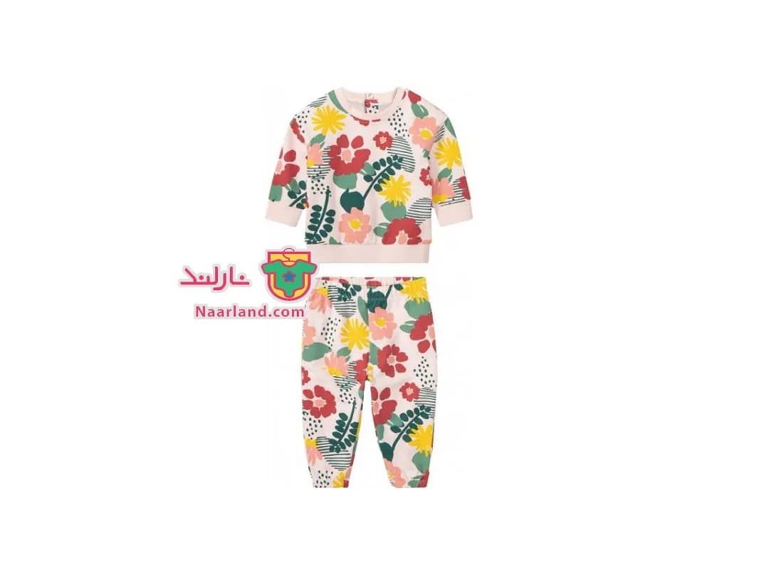 ست بلوز شلوار دخترانه دورس لوپیلو (Lupilu) گلبهی گلدار