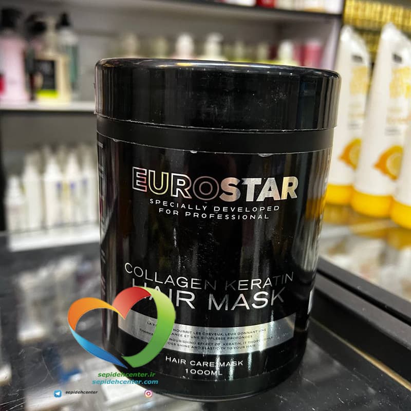 ماسک مو کلاژن یورواستار EUROSTAR Collagen Keratin hair mask حجم 1000میلی لیتر — تصویر ۲