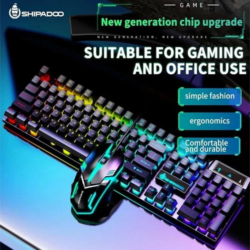 ست کیبورد و ماوس گیمینگ SHIPADO شیپادو مدل D500