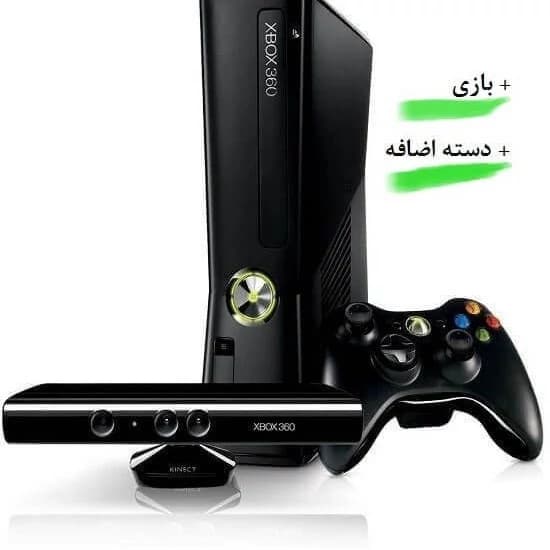ایکس باکس 360 اسلیم دو دسته فول گیم همراه با کینکت Xbox 360 Slim جیتگ شده — تصویر ۲