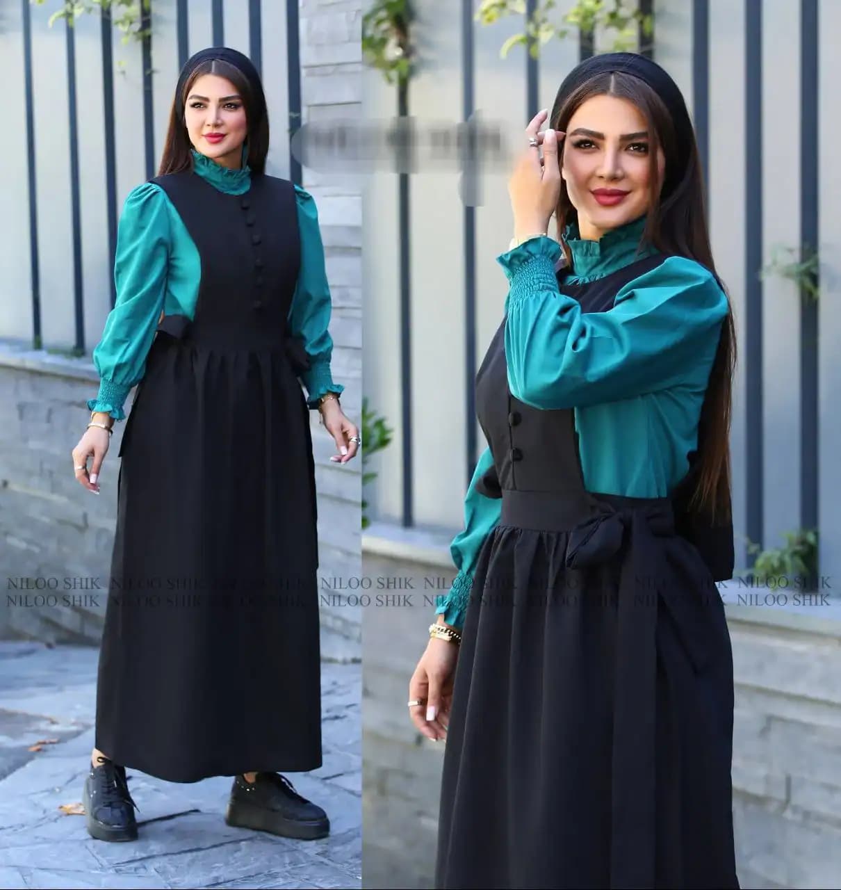 پیراهن دوتیکه مدل اطلس — تصویر ۶